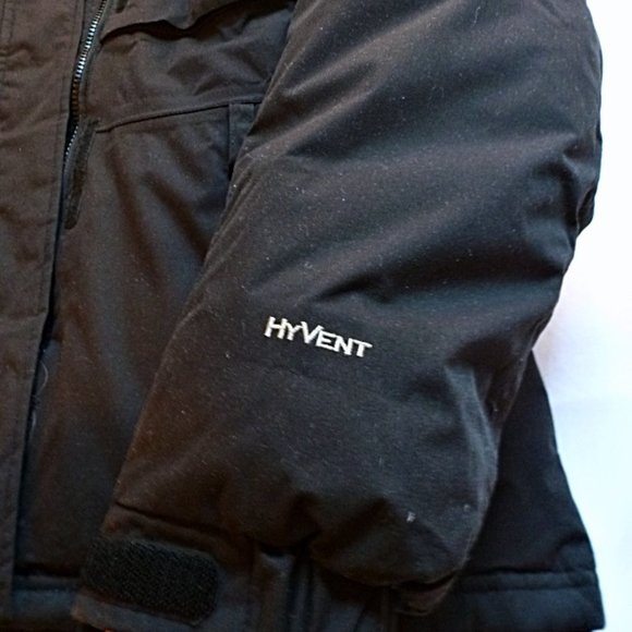 The North Face Women's Hyvent Goose Down Hooded Parka Coat Jacket in Black - Picture 4 of 16